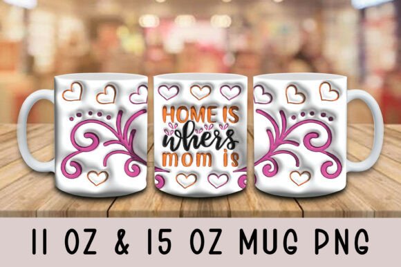 3D Home is Whers Mom is Mug Design PNG: A Creative Tool for Personalized Gifts