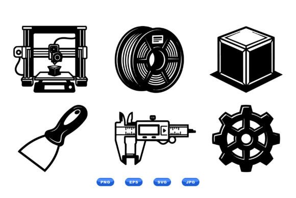 3D Printing Tool Icons Pack: A Visual Toolkit for Makers