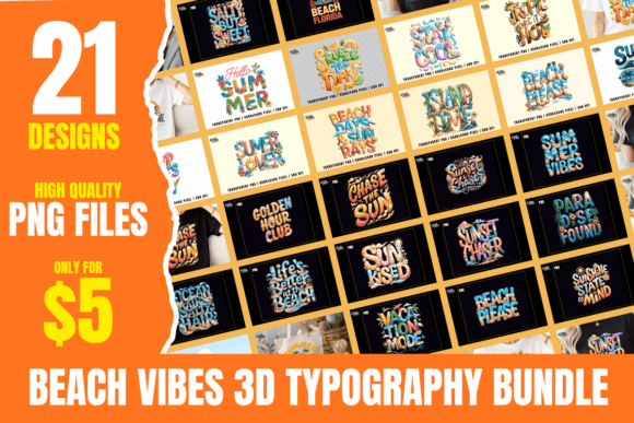Beach Vibes 3D Typography Bundle Review