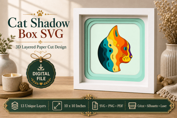 Colorful Cat Shadow Box Layered Paper: A Guide to 3D Pet Art