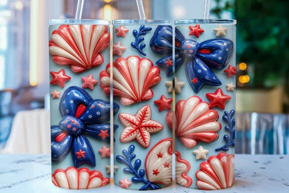 Elevating Coastal Aesthetics: The Rise of the Inflated Patriotic Seashell Tumbler Wrap