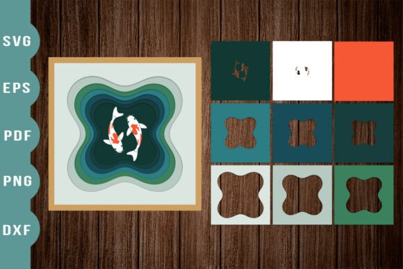 Elevating Craft Projects with 3D Shadow Box Koi Fish Paper Cut Design