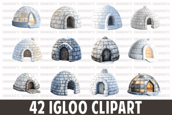Igloo Isolated Clipart Bundle PNG: The Ultimate Winter Design Resource