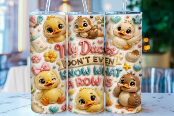 Inflated Funny Duck 20oz Tumbler Wrap