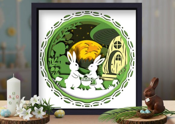 Layered Easter Rabbit 3D Paper Art: Bringing Spring to Life