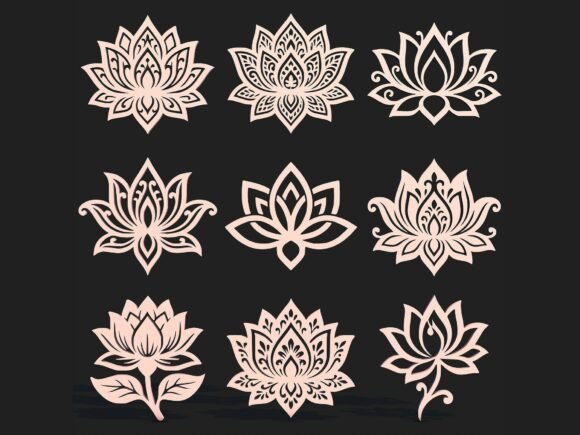 Lotus SVG Bundle STL Design Pack