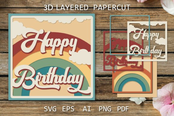 Mastering the Birthday Card Retro Style, Layered Card Workflow