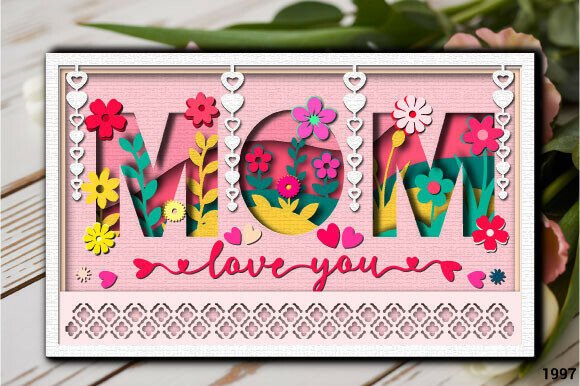 Mom Shadow Box Card SVG Layer 1997: A Timeless Floral Papercut Design for Modern Creators