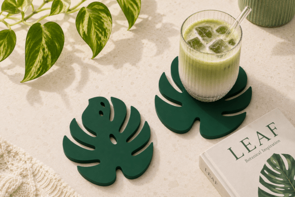 Monstera Plant Leaf Coaster, 3d File