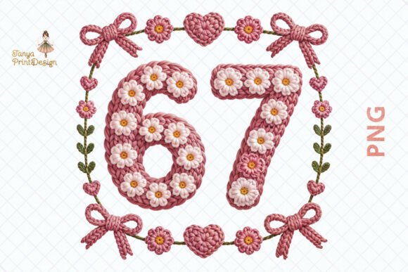 Pink Crochet 67 Daisy Floral PNG Clipart: Elevating Your Digital Craft Projects