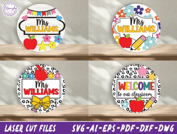 Teacher Name Sign Bundle Cut File SVG: Elevate Classroom Decor and Gifts