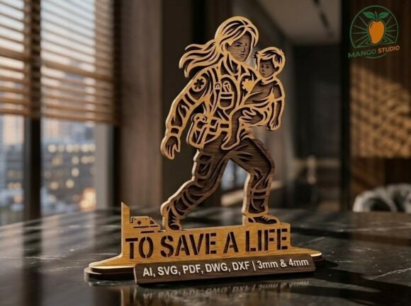 To Save a Life - 3D Layered Laser SVG: A Tribute in Depth