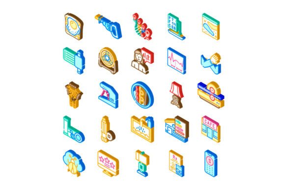 Transforming Digital Interfaces with an Isometric Collection of Business Service Icons