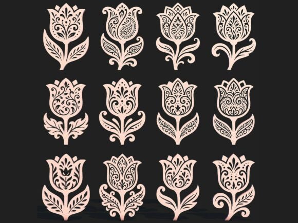Tulip SVG STL Design Pack: Versatile Floral Art